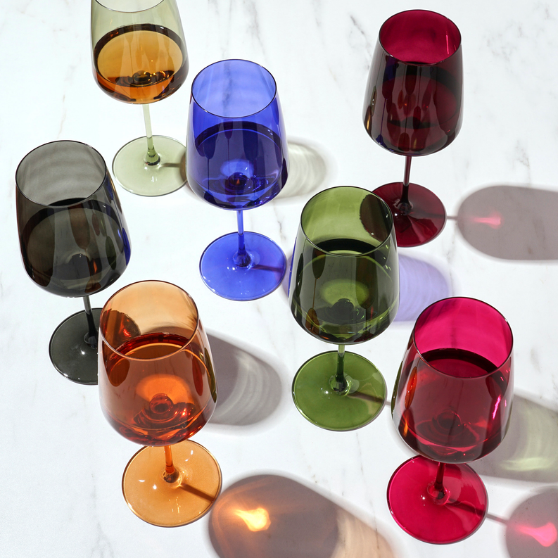 Reserve Nouveau Crystal Wine Glasses by Viski