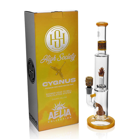 High Society | Cygnus Premium Wig Wag Waterpipe (Canary Yellow)