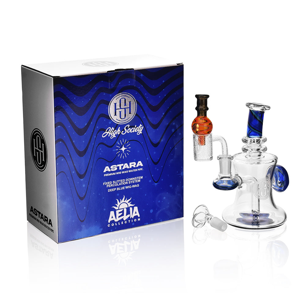 High Society | Astara Premium Wig Wag Concentrate Rig (Blue)